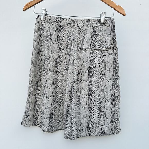 Mango MNG Bermuda Long Trouser Shorts Dressy Snake Print Silky Flowy 4 Small - Picture 6 of 10